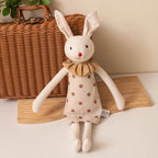 Stuffed Bunny Cloth Dress Toys Smoothing Toy for Infant Cuddling Sleep Doll for Girls Handmade Diversity Brown Rabbit Plushie