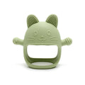 Baby Teething Mittens - Food-Grade Silicone Glove Chew Toy, Anti-Sucking Hand Guard, Cute Bunny Design