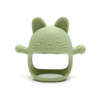 Baby Teething Mittens - Food-Grade Silicone Glove Chew Toy, Anti-Sucking Hand Guard, Cute Bunny Design