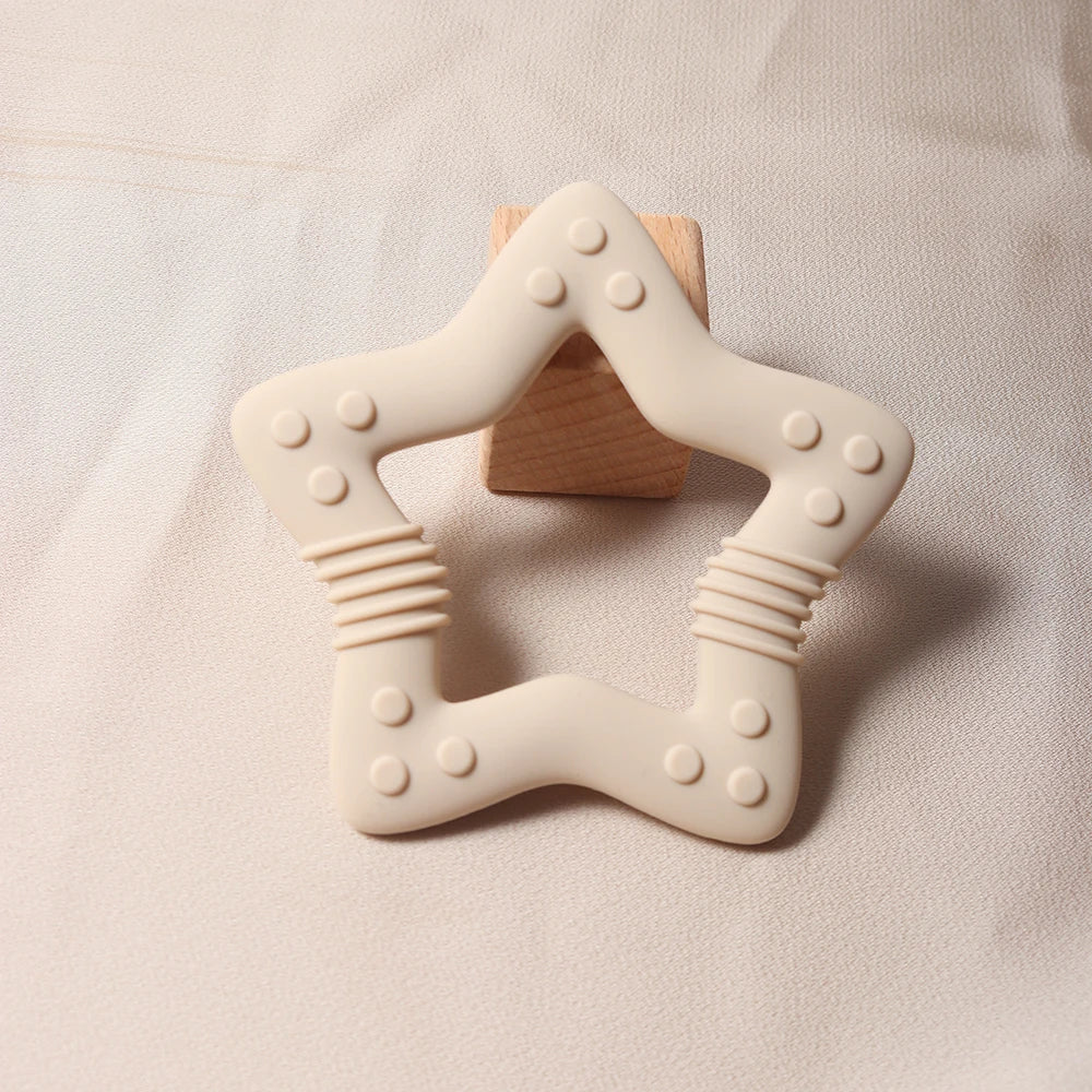 2024 New Star Silicone Teether Food Grade Heart Baby Teething Toy