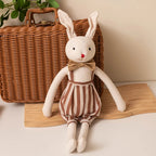 Stuffed Bunny Cloth Dress Toys Smoothing Toy for Infant Cuddling Sleep Doll for Girls Handmade Diversity Brown Rabbit Plushie