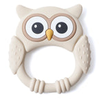 Silicone Teether,Food Grade Baby 0-12 Toys,Teething Rattle Sensory Toys for Toddlers,Cartoon Owl Silicone Soothing Teether Toys