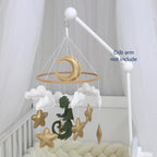 Dragon Baby Boy Mobile Fantasy Nursery Baby Mobile Golden Moon and Stars Hanging Toy Baby Shower Gift