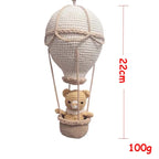 Handmade Crochet Hot Air Balloon Wall Hanging, Macrame Nursery Boho Room Decor, Birthday Gift for Kids, Girls Bedroom Decoration