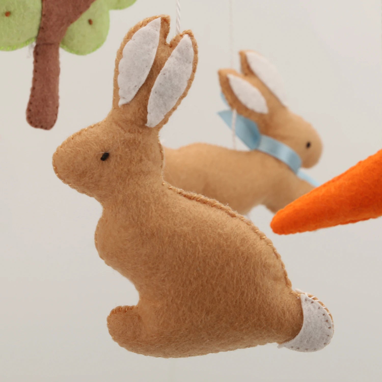 Garden Rabbit Crib Mobile Nursery Mobile with Rabbit in the Garden Garden Bunny Crib Mobile