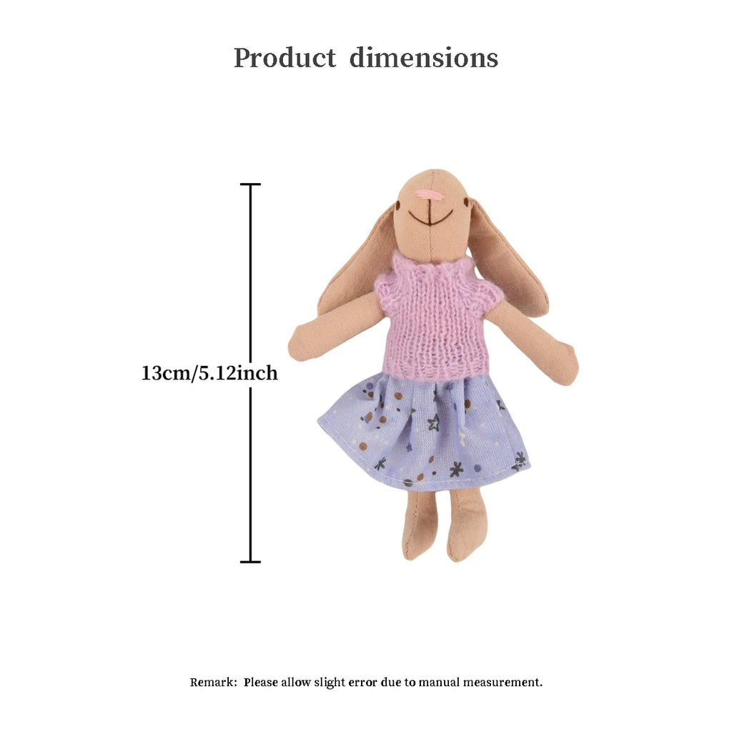 13CM Plush Rabbit Animal Doll Kawaii Rabbit Soft Dolls Christmas Presents Birthday Gift