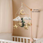 Dragon Baby Boy Mobile Fantasy Nursery Baby Mobile Golden Moon and Stars Hanging Toy Baby Shower Gift