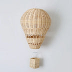 Rattan Hot Air Balloon Decor Hand-Woven Wall Hanging Decor Handmade Nordic Photograph Prop for Kids Room Kindergarten Nursery