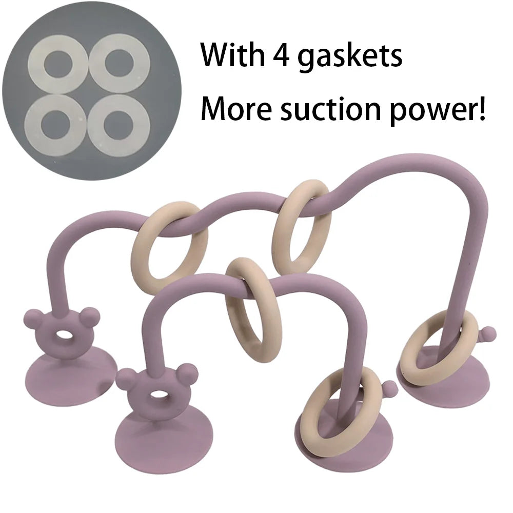 1Pcs Silicone Children'S Silicone Tabletop Toys, Bead Wrapped Baby Early Education Puzzle Game Toys