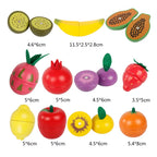 Simulation Kitchen Pretend Toy Wooden Classic Game Montessori Educational Toy for Children Kids Gift Cutting Fruit Vegetable Set