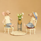 Miniature Simulation Dollhouse Furniture Ornaments H-13Cm, 2 Interchangeable Couple Mice