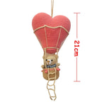 Handmade Crochet Bear in Hot Air Balloon - Hanging Nursery Decor, Cute Plush Animal Wall Hanging for Kids Room, Baby Mobile Deco