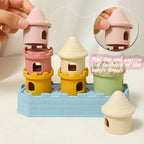 8Pcs/Set Baby Silicone Castle Stacking Toys Early Educational Montessori Building Blocks for Toddlers Kids Stackable Toy Gifts