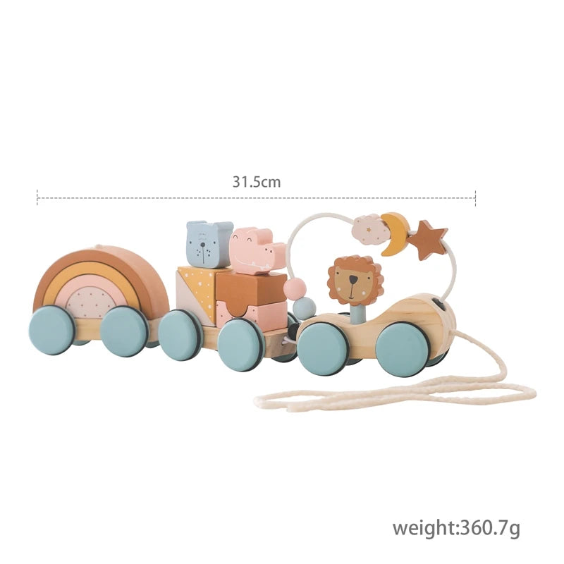Montessori Toys Baby Wooden Castle Pink House Blocks Toys Puzzle Game Early Education Accessories Multifunctional Toy Baby Gifts