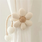 2Pcs Nordic Ins Style Three-Dimensional Flower Pearl Buckle Curtain Tiebacks Children'S Room Decoration Mosquito Net Tie Rope Binding Rope