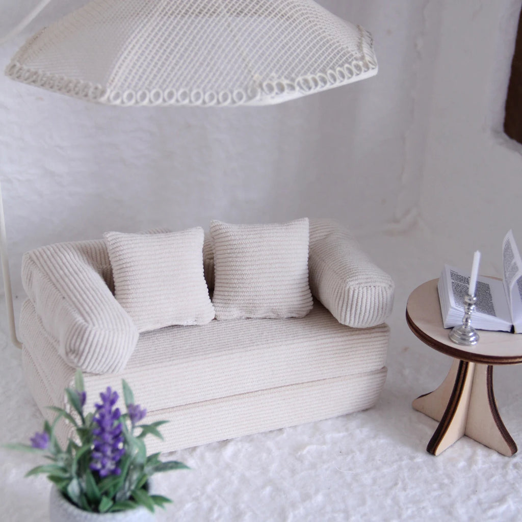 Miniature Fabric Sofa Bed (Various Free-Combination Configurations) Suitable for Dollhouse Decoration