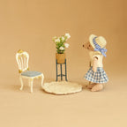 Miniature Simulation Dollhouse Furniture Ornaments H-13Cm, 2 Interchangeable Couple Mice