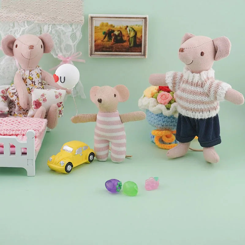 1:12 Scale Interchangeable 5.9-Inch Mini Mouse Dollhouse Accessories Figurines Ornaments Festive Decor Perfect Gift