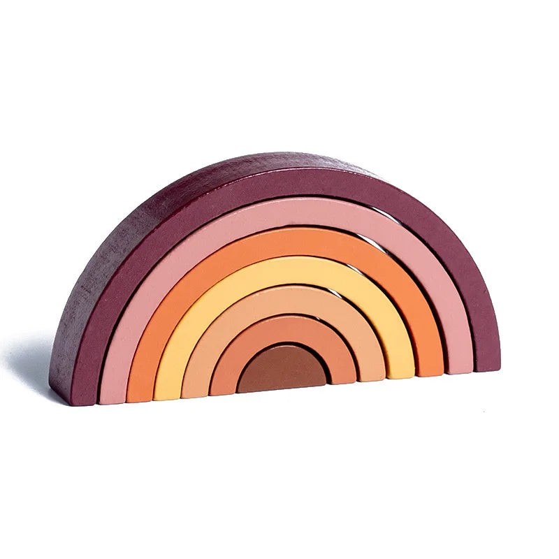 New Kids Montessori Arch Bridge Rainbow Building Blocks Wooden Toys Baby Early Education Color Cognitive Blocks Toy