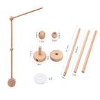 Wooden Crib Mobile Baby Bed Bell Rattle Toy Soft Felt Cartoon Bear Mobile Bracket Newborn Music Box Bed Bell Hanging Bracket Toy