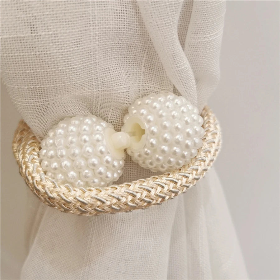 Ins Style Korean Style Plush Bear 1 Pearl Buckle Curtain Tie Kidsren'S Room Decoration Mosquito Net Tie Rope Tie Rope