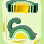 Baby Dinosaur Blocks Bpa-Free Silicone Stacker Intellectual Development Creative Color Matching Toys
