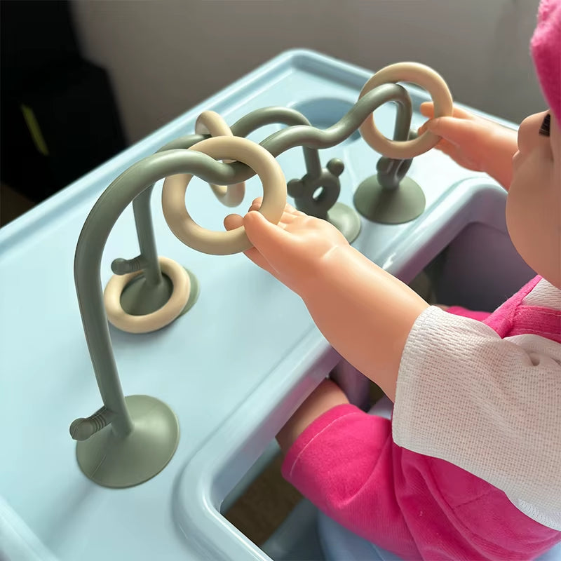 1Pcs Silicone Children'S Silicone Tabletop Toys, Bead Wrapped Baby Early Education Puzzle Game Toys