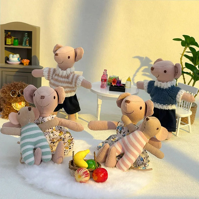 1:12 Scale Interchangeable 5.9-Inch Mini Mouse Dollhouse Accessories Figurines Ornaments Festive Decor Perfect Gift
