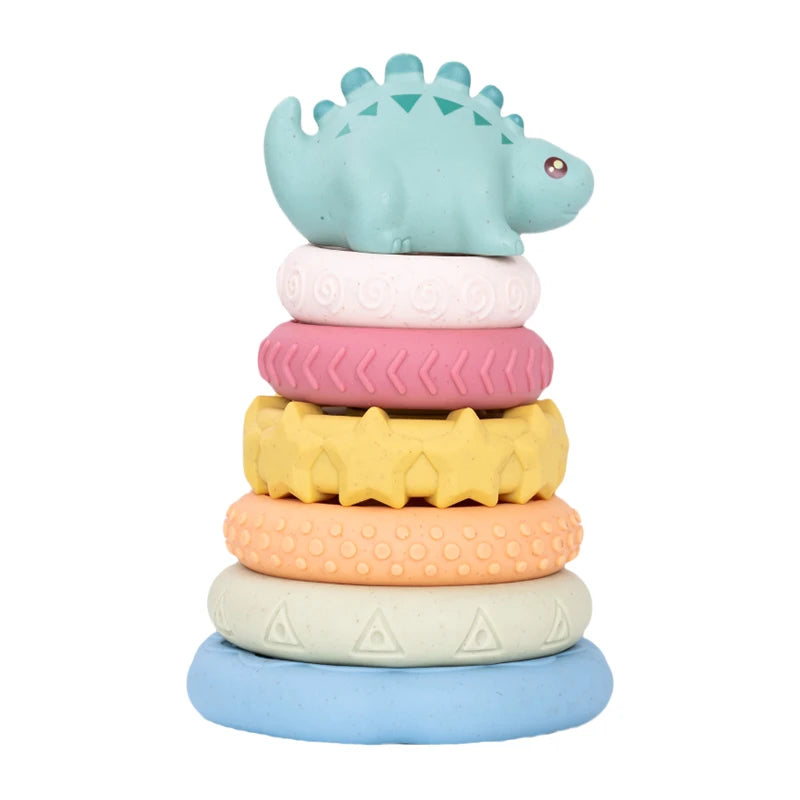 EIBYCIDY Stacking Toys Cartoon Dinosaur Nesting Stacking Tower Baby Early Learning Montessori Toys Babies Gift for Boys Girls