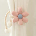 2Pcs Nordic Ins Style Three-Dimensional Flower Pearl Buckle Curtain Tiebacks Children'S Room Decoration Mosquito Net Tie Rope Binding Rope