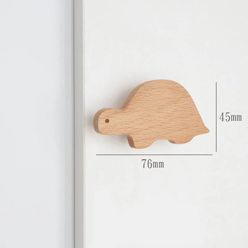 Wooden Door Handles Animal Wood Furniture Handles for Cabinets Dressers Drawers Door Knobs Kitchen Cupboard Wardrobe Pulls